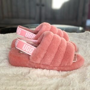 💫New Women UGG Fluff Yeah Slide in Pink